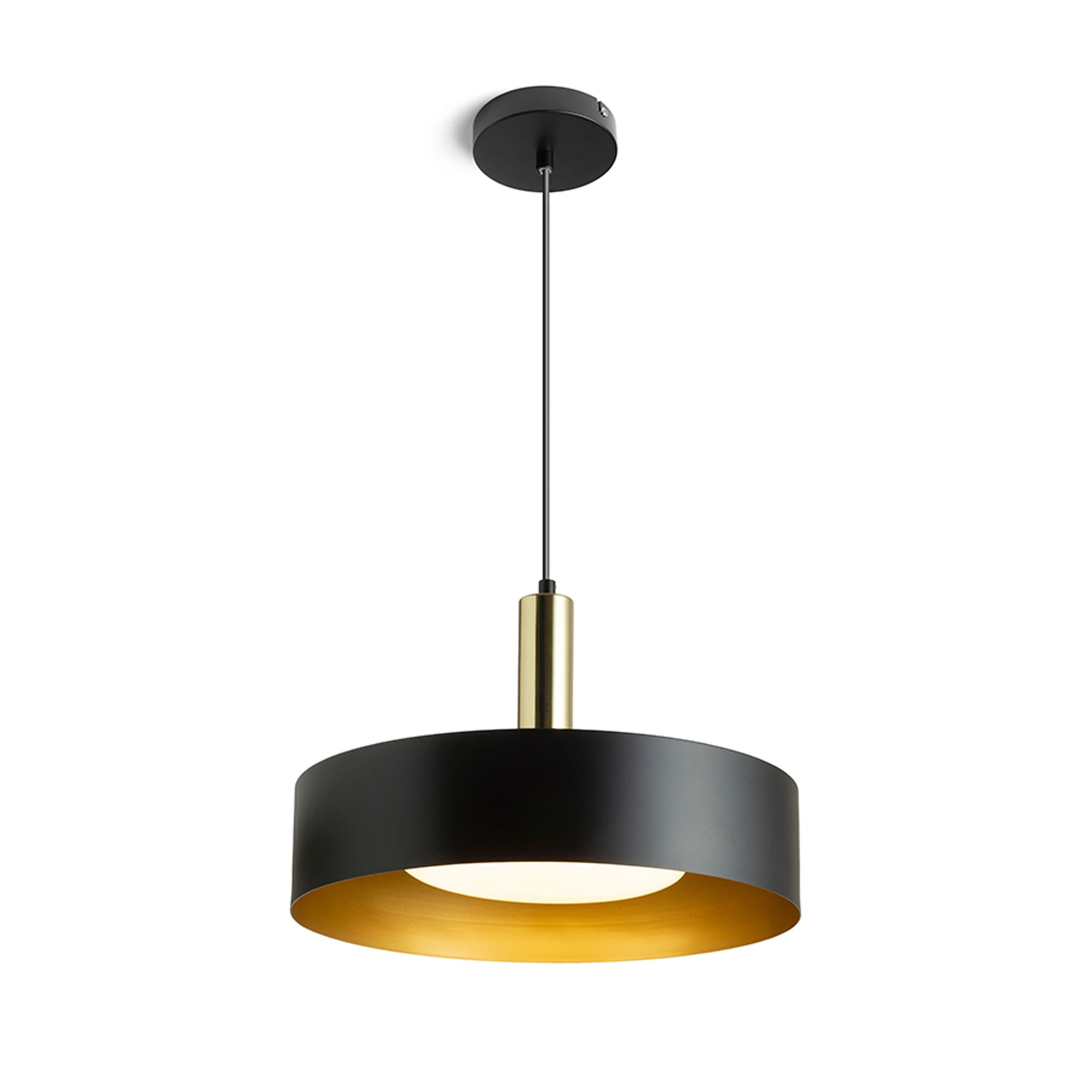 GIULIA 40 Pendelleuchte Schwarz / goldbraunes Messing Atmosphäre 2