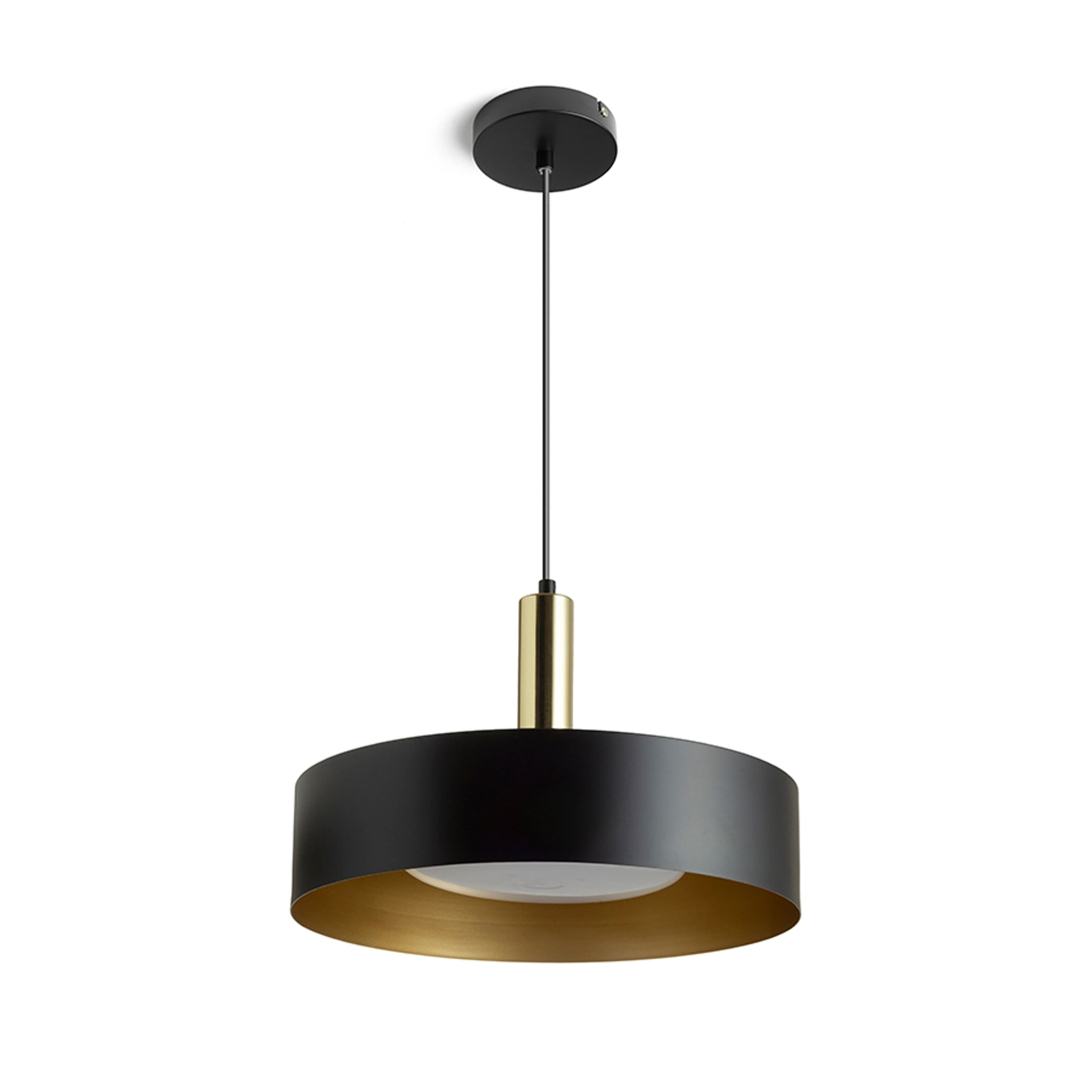 GIULIA 40 Pendelleuchte Schwarz / goldbraunes Messing Atmosphäre 3
