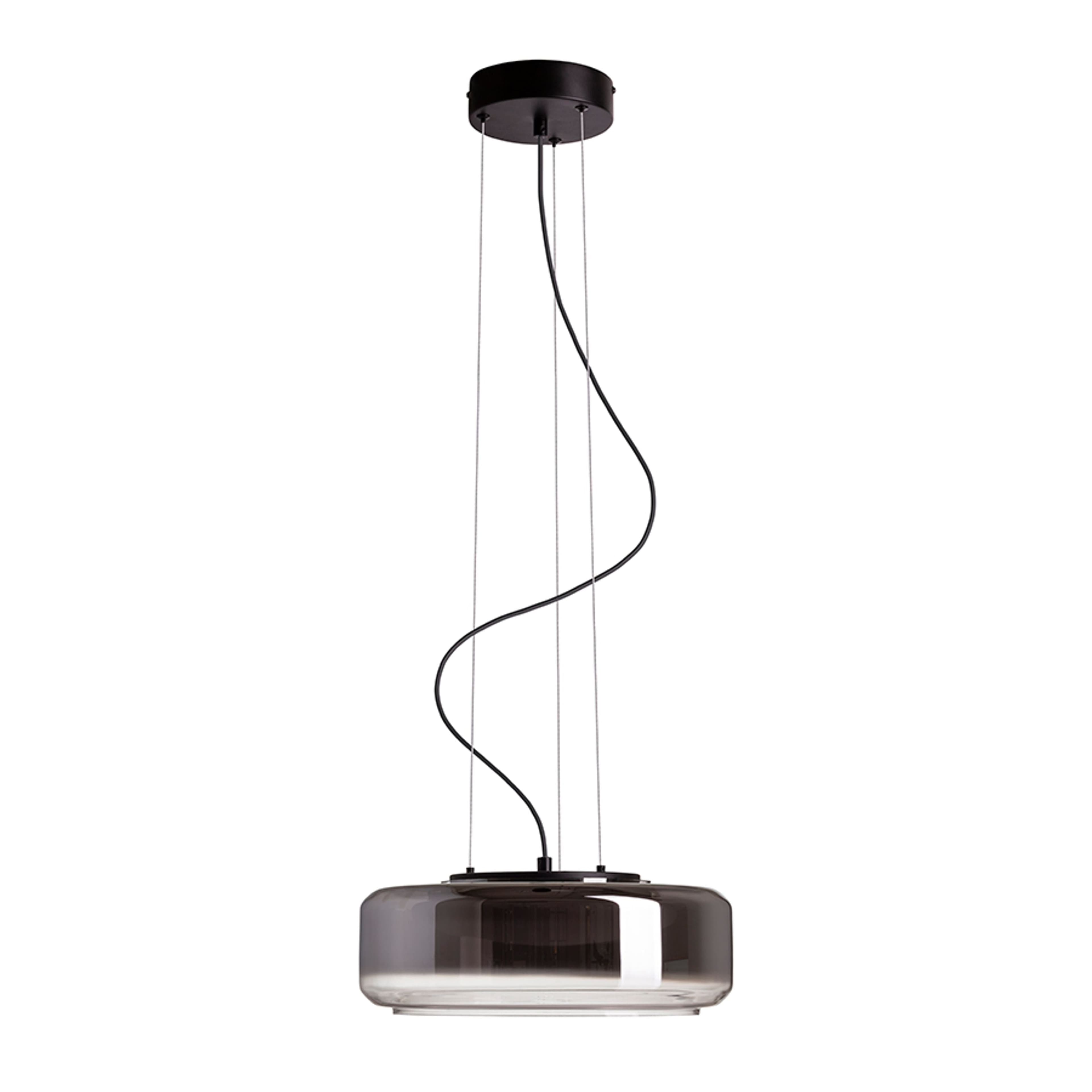 NAOMI 35 Pendelleuchte Rauchglas / Milchglas / Schwarz Atmosphäre 2